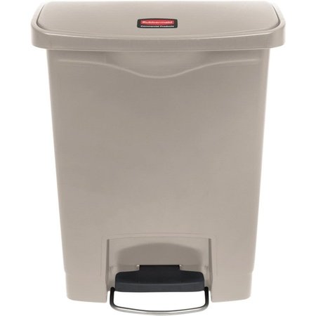 RUBBERMAID COMMERCIAL 8 gal Rectangular 8G Slim Jim Front Step Container, Beige, Plastic; Resin RCP1883456
